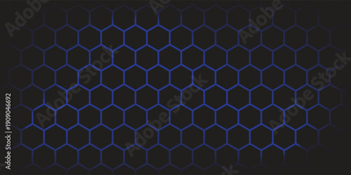 Dark blue background. Dark hexagon carbon fiber texture. Metal texture steel background. Design template vector illustration