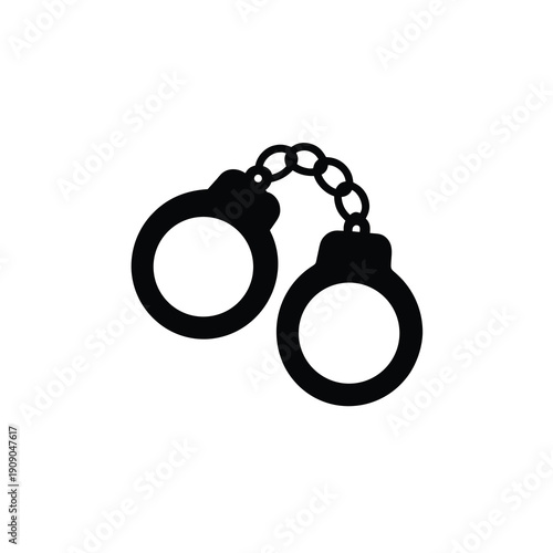 Handcuffs Silhouette - Vector Icon for Arrest and Crime