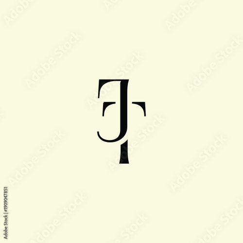 Elegant Intertwined J and T logo design. JT monogram. Modern, sophisticated branding symbol suitable for luxury fashion, design studios, and editorial logos. Free Download Elegant Intertwined J and T logo design. JT monogram. Modern, sophisticated branding symbol suitable for luxury fashion, design studios, and editorial logos. - GFXLoad