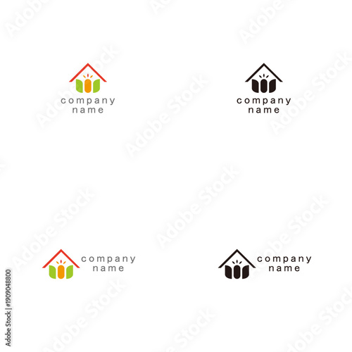 Modern House Logo with a Blooming Flower for Real Estate and Lifestyle Branding