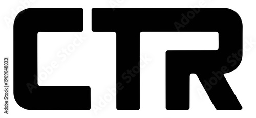 A large black CTR logo on a white background for marketing purposes