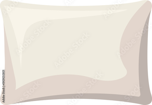 Vector illustration of a soft rectangular bed pillow. Clean, minimal design isolated on white background. Perfect for bedding or sleep concepts.
