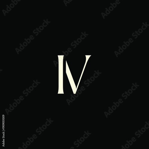 Elegant Intertwined I and V logo design. IV monogram. Modern, sophisticated branding symbol suitable for luxury fashion, design studios, and editorial logos.