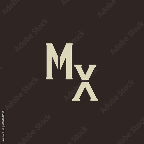 MX Abstract Initial Logo. Clean, high-contrast typography suitable for branding, identity, and corporate design. Ideal for logos, signage, and minimalist graphic projects.
