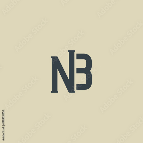 NB Abstract Initial Logo. Clean, high-contrast typography suitable for branding, identity, and corporate design. Ideal for logos, signage, and minimalist graphic projects.