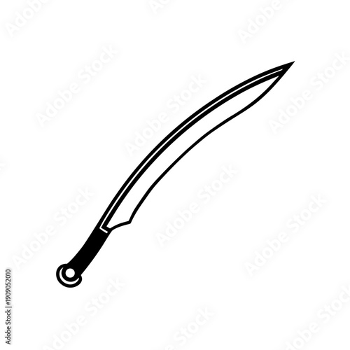 Curved blade knife with a sleek and polished design