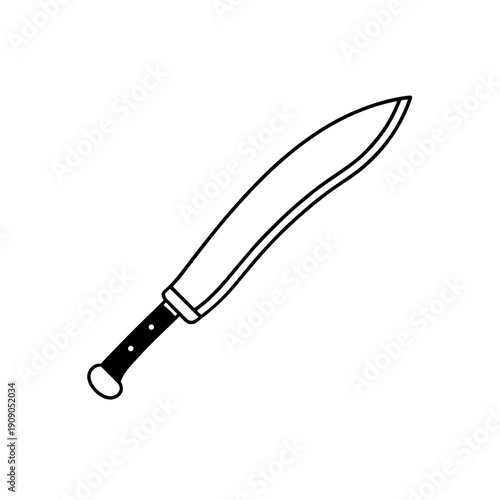 Stainless steel utility knife with black handle and keychain attachment