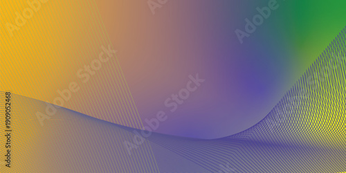 Green and  yeallow light coral abstract shape grainy gradient background on black backdrop with noisy texture for wide banner poster and header design