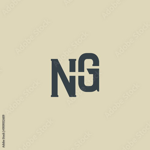 NG Abstract Initial Logo. Clean, high-contrast typography suitable for branding, identity, and corporate design. Ideal for logos, signage, and minimalist graphic projects.
