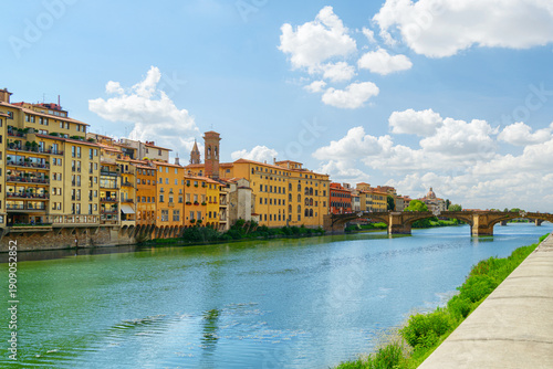 Wallpaper Mural Yellow facades of medieval houses and the Ponte Santa Trinita Torontodigital.ca