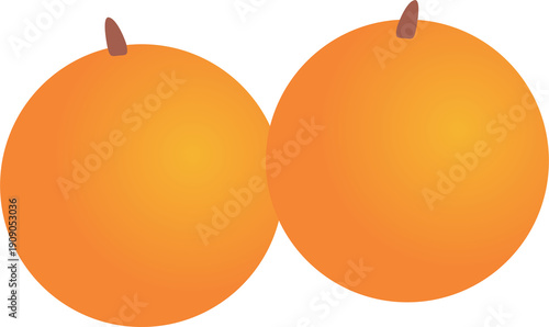 Orange fruit art icon 