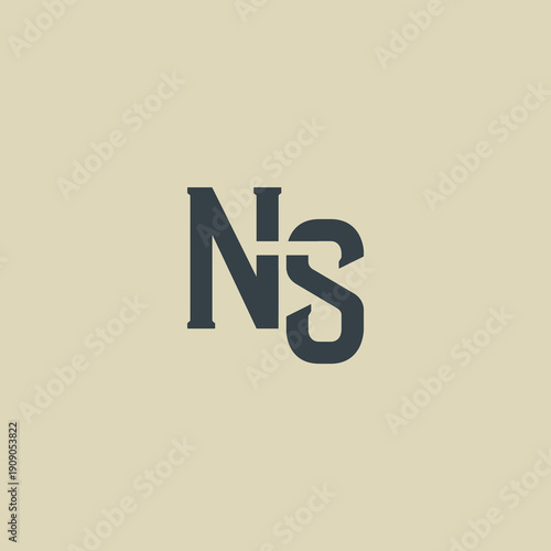 NS Abstract Initial Logo. Clean, high-contrast typography suitable for branding, identity, and corporate design. Ideal for logos, signage, and minimalist graphic projects.