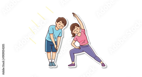 Happy children practicing yoga outdoors under a bright sunny sky