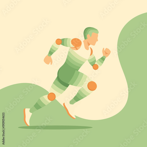 Man Running in Green Outfit Illustration.