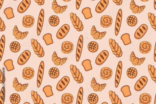 Hand Drawn Bakery Seamless Pattern