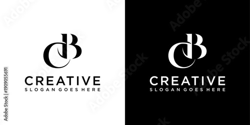CB or BC initial letter logo design vector concept