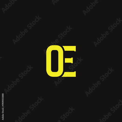 OE Abstract Initial Logo. Clean, high-contrast typography suitable for branding, identity, and corporate design. Ideal for logos, signage, and minimalist graphic projects.