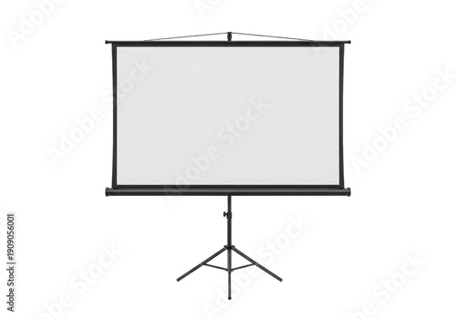 Projector screen on a stand isolated on transparent background