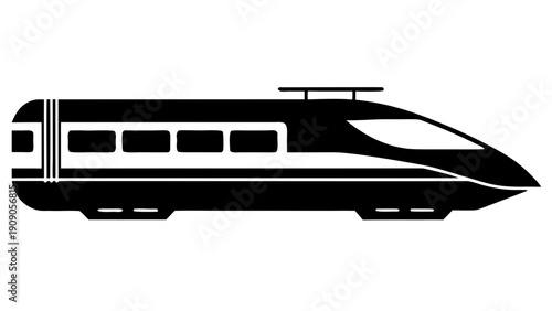 bullet train,High  speed  train black silhouette vector
