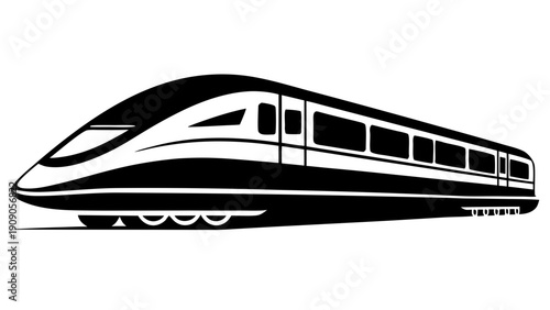 bullet train,High  speed  train black silhouette vector