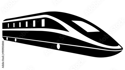 bullet train,High  speed  train black silhouette vector