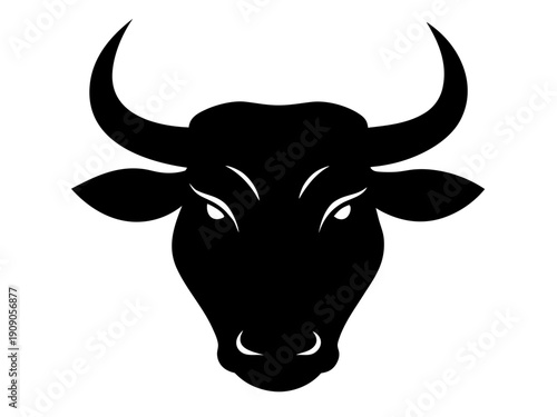 bull head black silhouette vector