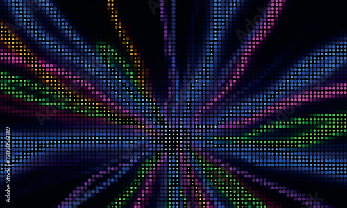 Perspective halftone Bright Neon Halftone Star Pattern Background Neon halftone