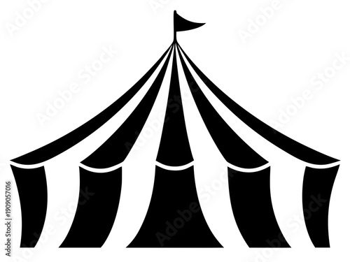 circus tent black silhouette vector