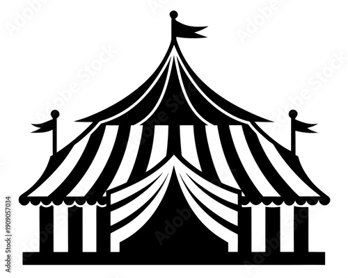 circus tent black silhouette vector