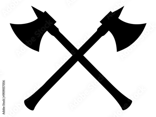 Crossed axes  black silhouette vectorm,Crossed axes  icon