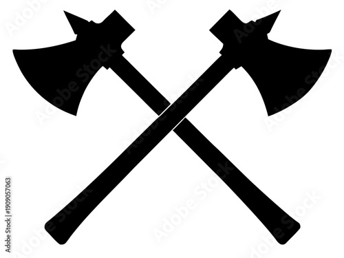 Crossed axes  black silhouette vectorm,Crossed axes  icon