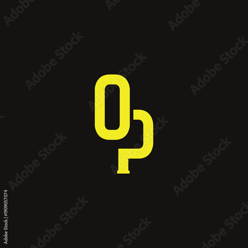 OP Abstract Initial Logo. Clean, high-contrast typography suitable for branding, identity, and corporate design. Ideal for logos, signage, and minimalist graphic projects.