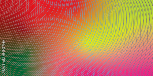 DeepPink yellow and green abstract shape grainy gradient background with black backdrop and noisy texture for wide banner poster and header design