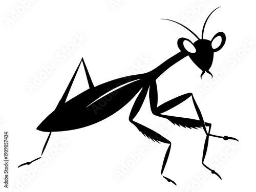 mantis animal black silhouette vector