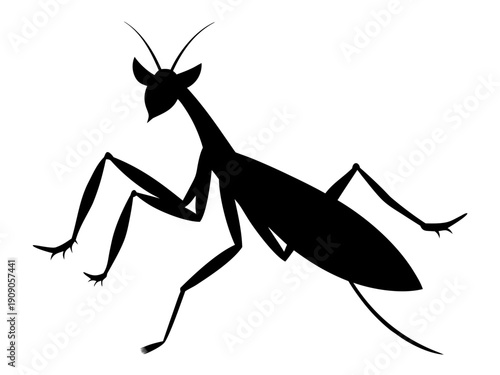 mantis animal black silhouette vector