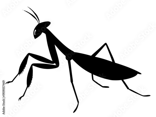 mantis animal black silhouette vector