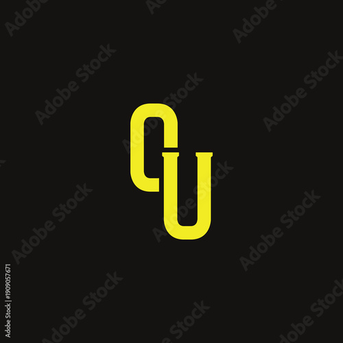 OU Abstract Initial Logo. Clean, high-contrast typography suitable for branding, identity, and corporate design. Ideal for logos, signage, and minimalist graphic projects.