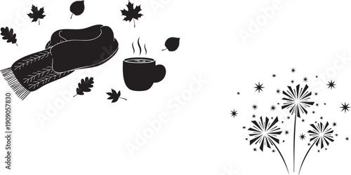 A small new seedling sprout with green leaves grows in a garden pot near a footprint in the snow and a footprint in the sand to represent nature and life growth