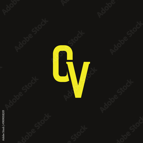 OV Abstract Initial Logo. Clean, high-contrast typography suitable for branding, identity, and corporate design. Ideal for logos, signage, and minimalist graphic projects.