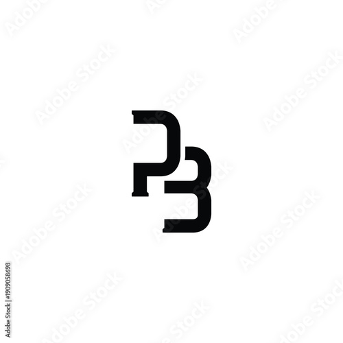 PB Abstract Initial Logo. Clean, high-contrast typography suitable for branding, identity, and corporate design. Ideal for logos, signage, and minimalist graphic projects.