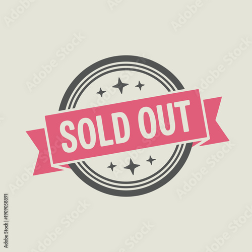 Sold Out Stamp Badge – Product Unavailable OutofStock Seal Illustration