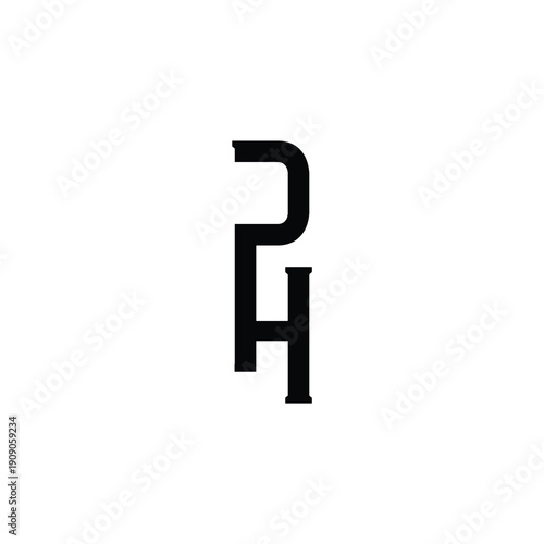 PH Abstract Initial Logo. Clean, high-contrast typography suitable for branding, identity, and corporate design. Ideal for logos, signage, and minimalist graphic projects.