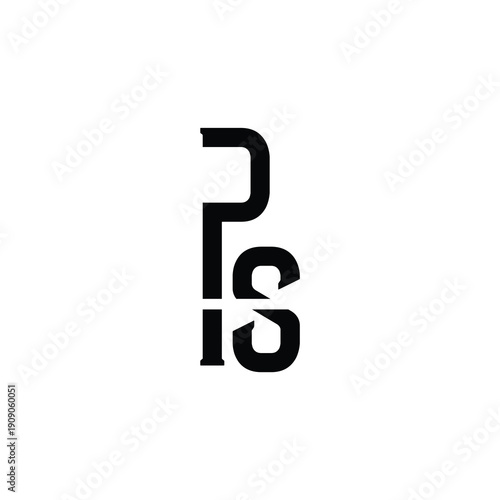 PS Abstract Initial Logo. Clean, high-contrast typography suitable for branding, identity, and corporate design. Ideal for logos, signage, and minimalist graphic projects.