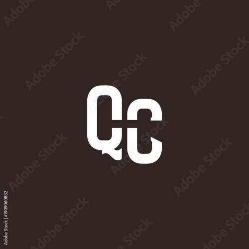 QC Abstract Initial Logo. Clean, high-contrast typography suitable for branding, identity, and corporate design. Ideal for logos, signage, and minimalist graphic projects.