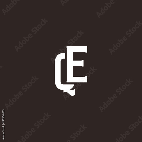 QE Abstract Initial Logo. Clean, high-contrast typography suitable for branding, identity, and corporate design. Ideal for logos, signage, and minimalist graphic projects.