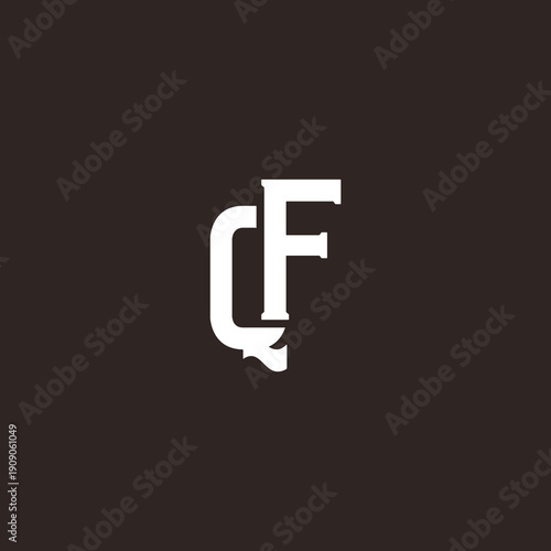 QF Abstract Initial Logo. Clean, high-contrast typography suitable for branding, identity, and corporate design. Ideal for logos, signage, and minimalist graphic projects.