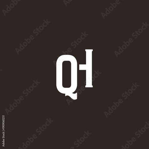 QH Abstract Initial Logo. Clean, high-contrast typography suitable for branding, identity, and corporate design. Ideal for logos, signage, and minimalist graphic projects.