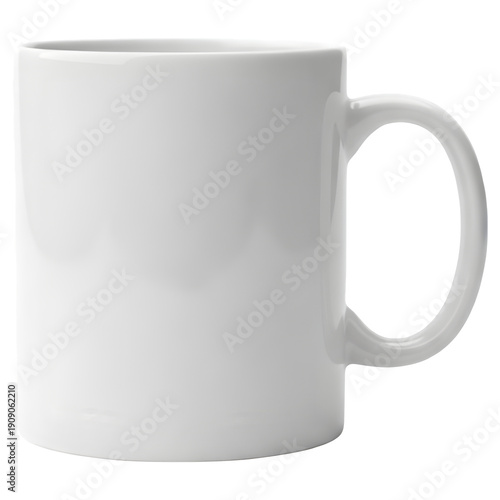 Plain White Ceramic Coffee Cup Isolated on White