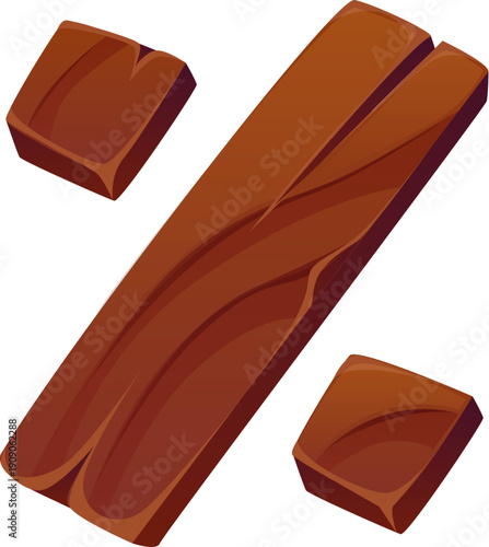 Pirate font or Caribbean corsair typeface and piracy type, cartoon vector punctuation sign. Percent sign of ship wooden planks or sailboat yoke wrecks for pirate font or corsair sailing typeface