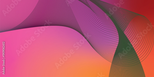 Deep pink and red abstract grainy gradient background with black backdrop and noisy texture for wide banner poster and header design